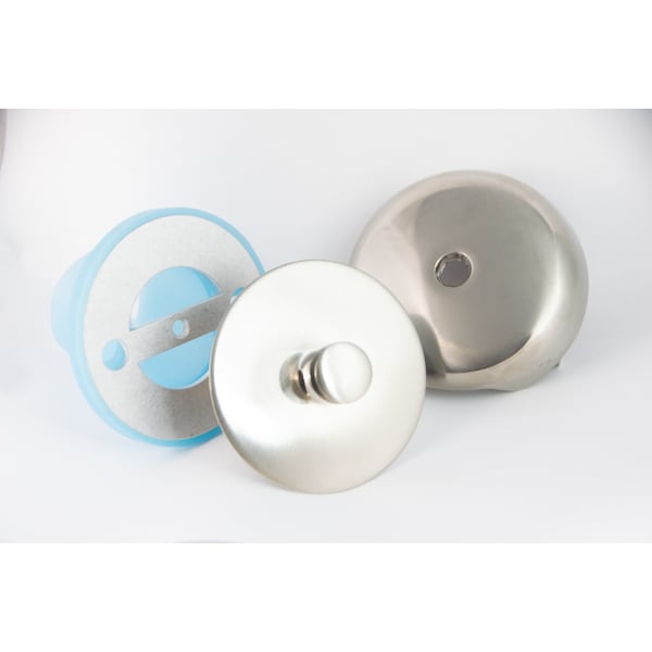 Bluevue Overflow Gasket Kit with Oversized Drain Stopper, Brushed Nickel BVT-3OFS-KY-BN - main